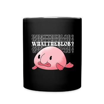 Poisson blob mignon poisson laid - Mug uni - noir - Devant