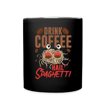 Fliegendes Spaghettimonster FSM - Tasse einfarbig - Schwarz - Vorne