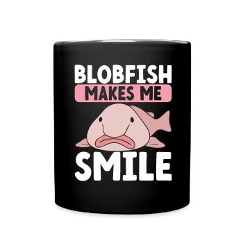 Süßer Blobfisch Hässlicher Fisch - Tasse einfarbig - Schwarz - Vorne