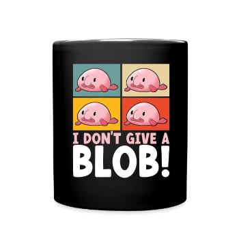 Poisson blob mignon poisson laid - Mug uni - noir - Devant
