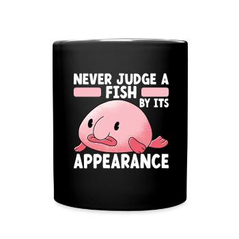 Poisson blob mignon poisson laid - Mug uni - noir - Devant