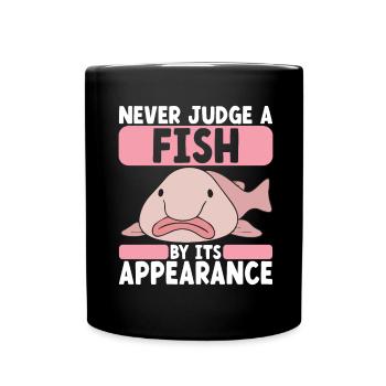 Poisson blob mignon poisson laid - Mug uni - noir - Devant