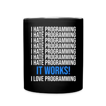 Programmierer Entwickler Programmierer Programmieren IT Computer - Tasse einfarbig - Schwarz - Vorne