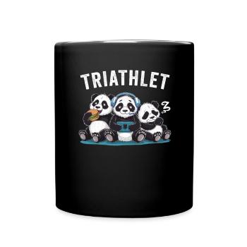 Triathlète Panda Casque Console Nerd Gaming Gamer - Mug uni - noir - Devant