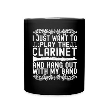 Klarinette Blasinstrument Klarinettenspieler - Tasse einfarbig - Schwarz - Vorne