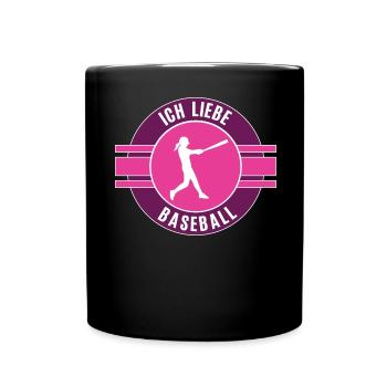 Ich Liebe Baseball Baseballerin Team Mannschaft - Tasse einfarbig - Schwarz - Vorne