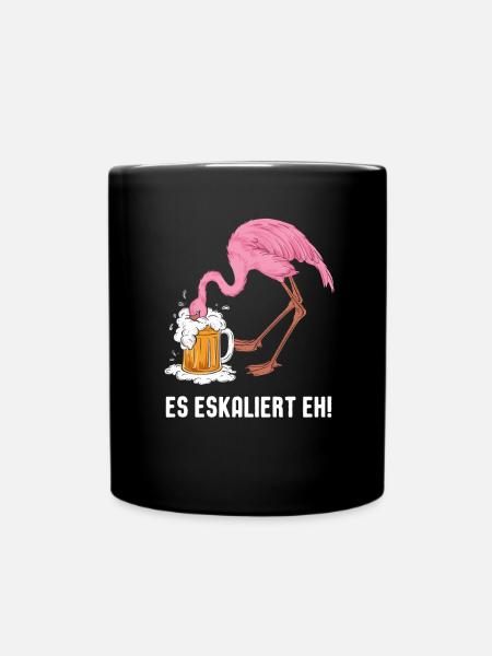 Karneval Festival Fasching Flamingo Kostüm - Tasse einfarbig - Schwarz