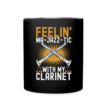 Clarinette Instrument à vent Clarinet - Mug uni - noir - Devant