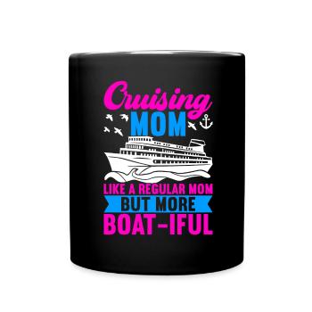 Kreuzfahrt Urlaub Kreuzfahrtschiff - Tasse einfarbig - Schwarz - Vorne