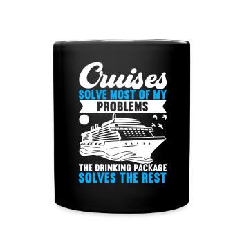 Cruise Holiday Cruise Ship - Full Colour Mug - black - Front