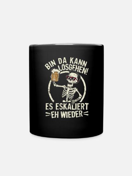 Karneval Festival Fasching Skelett Kostüm - Tasse einfarbig - Schwarz