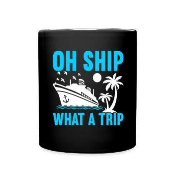Kreuzfahrt Urlaub Kreuzfahrtschiff - Tasse einfarbig - Schwarz - Vorne