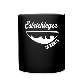 Estrichleger Rente Rentner Bodenleger Ruhestand - Tasse einfarbig - Schwarz - Vorne