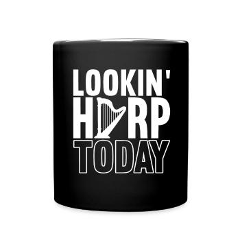 Harfe Design Für Harfenspieler - Tasse einfarbig - Schwarz - Vorne