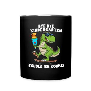School Enrollment Back to School Boys Schoolchild Dino Trex - Full Colour Mug - black - Front