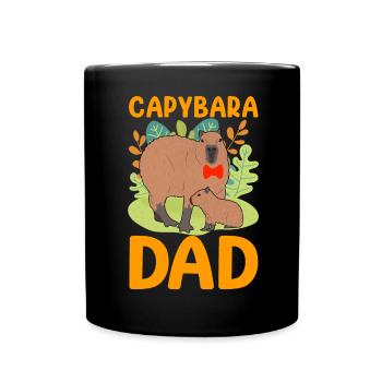 Capybara Papa Capy - Full Colour Mug - black - Front