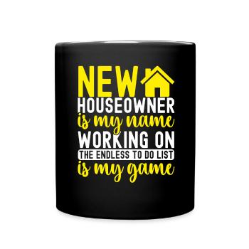 Hausbesitzer Einweihungsparty - Tasse einfarbig - Schwarz - Vorne