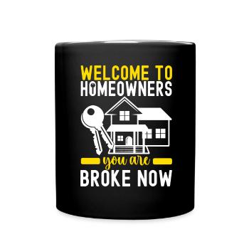 Pendaison de crémaillère des propriétaires - Mug uni - noir - Devant