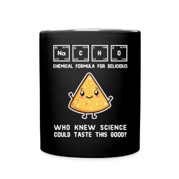 Chemische Formel für Leckere Nachos Design - Tasse einfarbig - Schwarz - Vorne