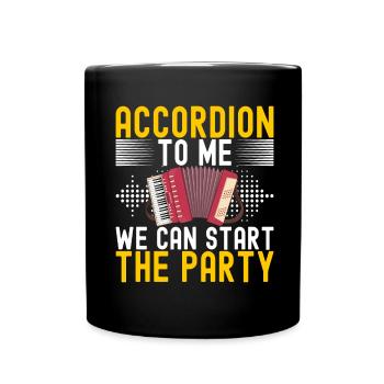 Akkordeon Instrument Akkordeonspieler - Tasse einfarbig - Schwarz - Vorne
