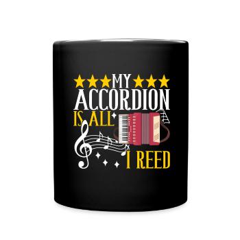 Akkordeon Instrument Akkordeonspieler - Tasse einfarbig - Schwarz - Vorne