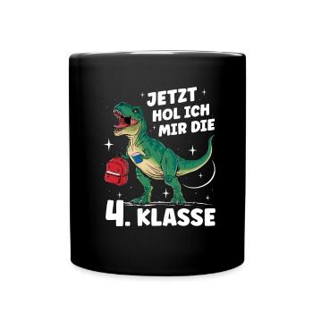 School Enrollment Back to School Boys Schoolchild 4th Grade - Full Colour Mug - black - Front