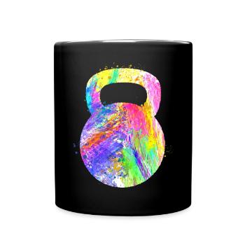 Kettlebell Workout Fitness Training - Full Colour Mug - black - Front