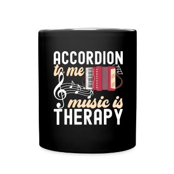 Akkordeon Instrument Akkordeonspieler - Tasse einfarbig - Schwarz - Vorne
