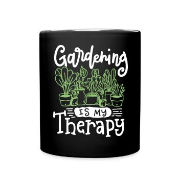 Gartenarbeit Gärtner - Tasse einfarbig - Schwarz - Vorne