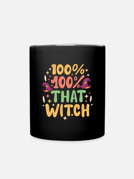Halloween, Unapologetically 100% That Witch - Full Colour Mug - black