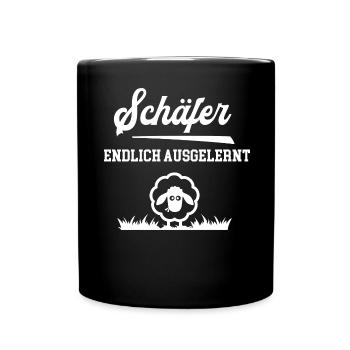 Schäfer Endlich Ausgelernt Lehrling Azubi Lehre - Tasse einfarbig - Schwarz - Vorne