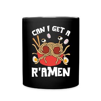 Fliegendes Spaghettimonster FSM - Tasse einfarbig - Schwarz - Vorne