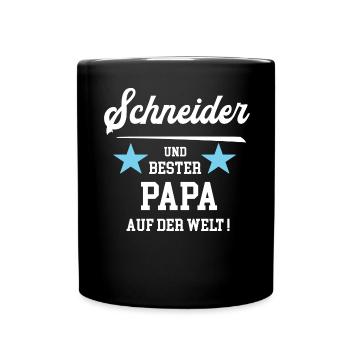 Schneider Bester Papa Vatertag Geburtstag - Tasse einfarbig - Schwarz - Vorne