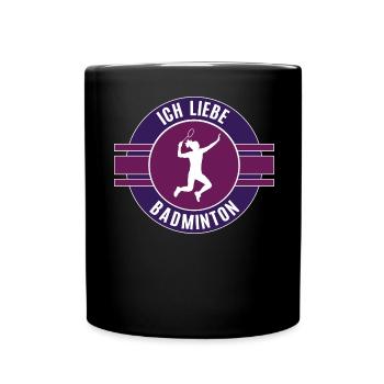 Ich Liebe Badminton Badmintonerin Team Mannschaft - Tasse einfarbig - Schwarz - Vorne