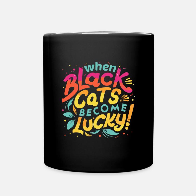 Halloween, quand les chats noirs ont de la chance ! - Mug uni - noir