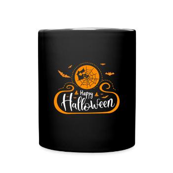 Gruselige Halloween-Feiern - Tasse einfarbig - Schwarz - Vorne