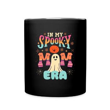 In meiner gruseligen Mama-Ära war Halloween - Tasse einfarbig - Schwarz - Vorne