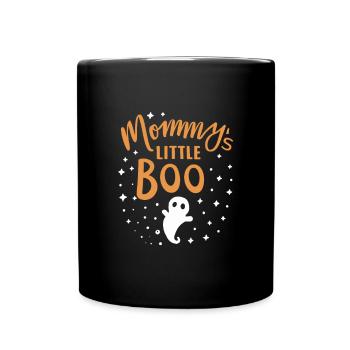 Mamas kleiner Buh, Frohes Halloween - Tasse einfarbig - Schwarz - Vorne