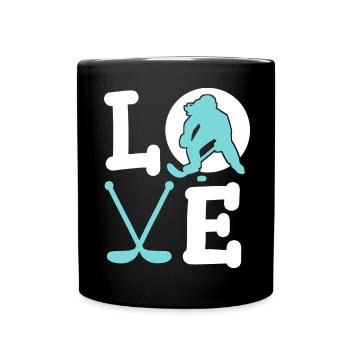 Eishockey Eishockeyspielerin - Tasse einfarbig - Schwarz - Vorne