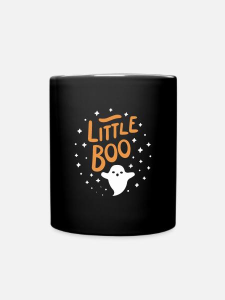 Kleiner Buh, frohes Halloween - Tasse einfarbig - Schwarz