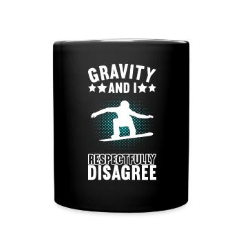 Snowboard Wintersport Snowboarding - Tasse einfarbig - Schwarz - Vorne