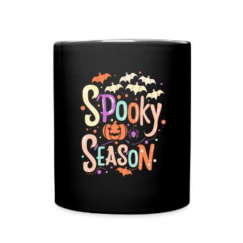 Halloween Spooky Season - Genieße den Spukspaß - Tasse einfarbig - Schwarz - Vorne