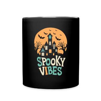 Gruselige Vibes, umarmen Sie die unheimliche Energie - Tasse einfarbig - Schwarz - Vorne
