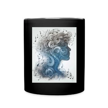 Melodic Mind: Symphony of Thoughts and Notes - Full Colour Mug - black - Front