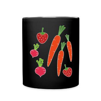 Früchte aus dem Garten - Tasse einfarbig - Schwarz - Vorne