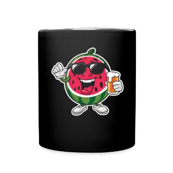 Wassermelone Bier - Tasse einfarbig - Schwarz - Vorne