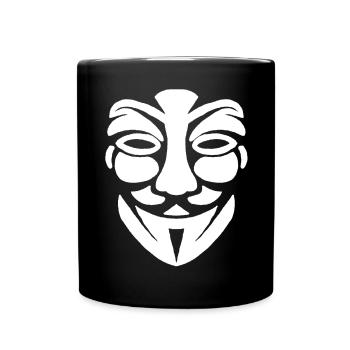 Visage anonyme - Mug uni - noir - Devant