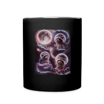 Drôle de ratons laveurs astronaute espace cosmos lune - Mug uni - noir - Devant