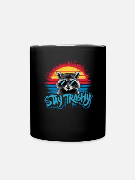 Stay Trashy Lustiges Kostüm Waschbär - Tasse einfarbig - Schwarz