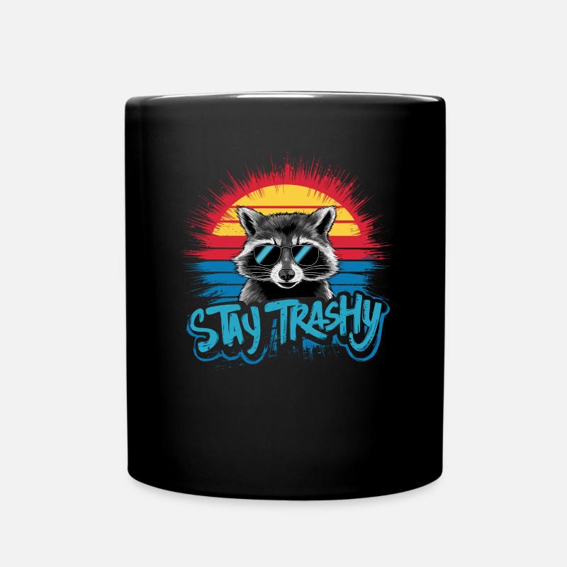 Stay Trashy Lustiges Kostüm Waschbär - Tasse einfarbig - Schwarz